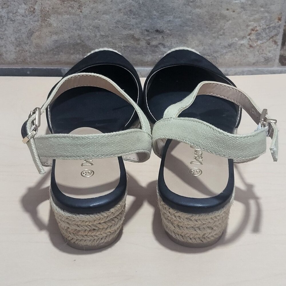 Dream Paris Black 6.5 Espadrille Sandal Strap Buckle Close Toe - Picture 5 of 10